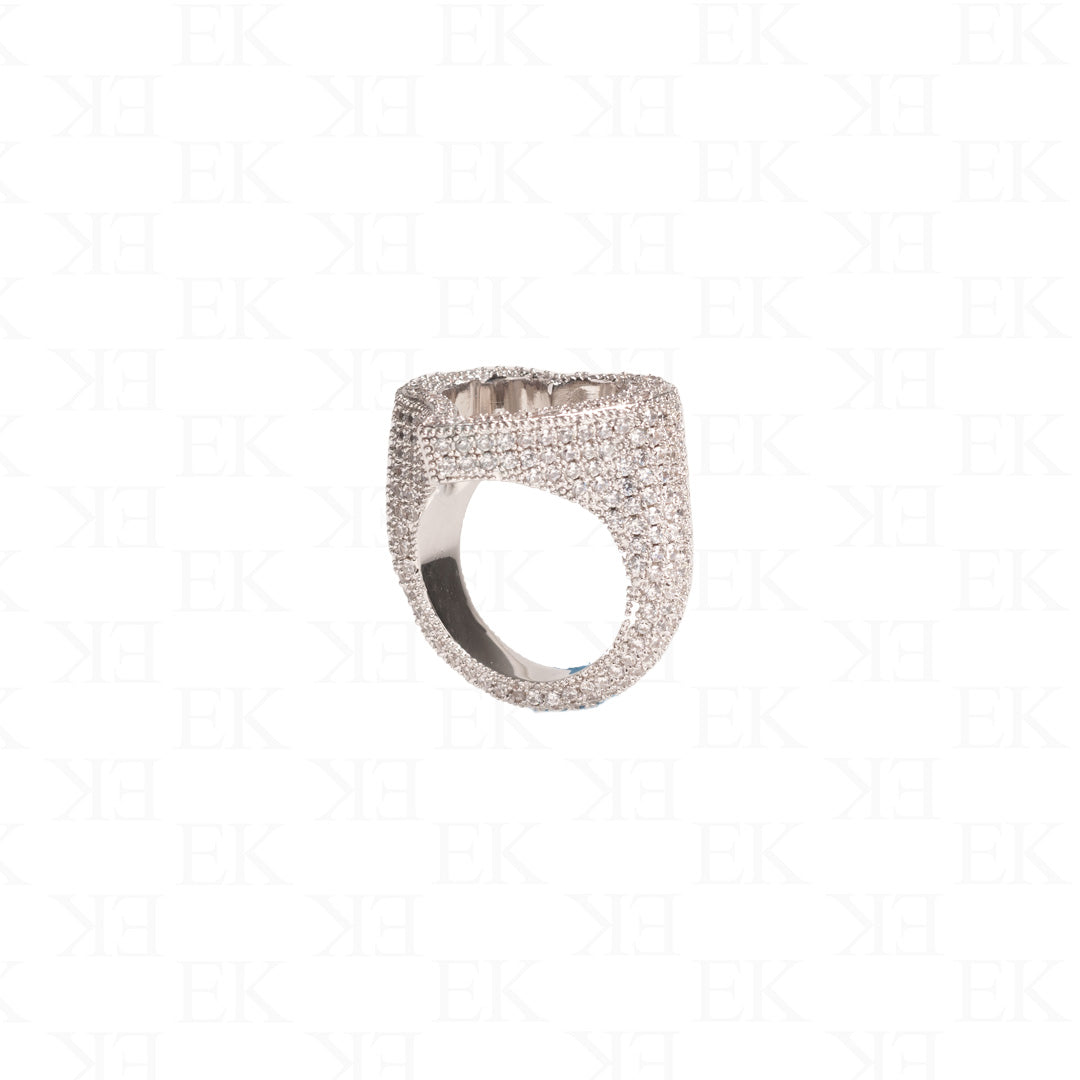 EK | Heart Ring Iced Out Silver