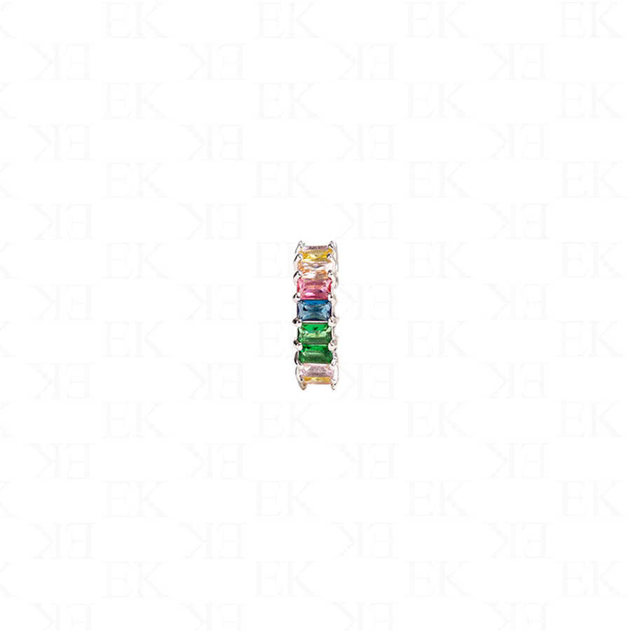 EK | Mini Baguette Rainbow Ring Silver