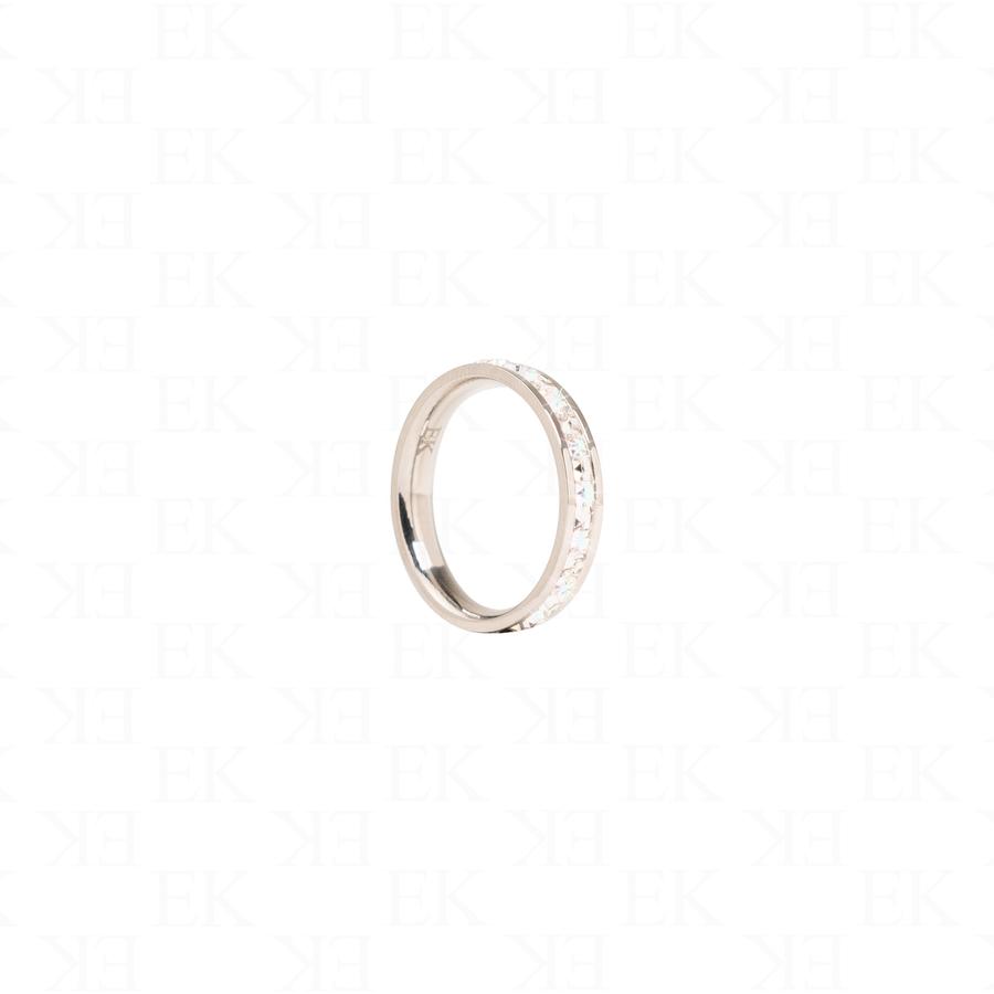 EK | Single Iced Out Band Ring Silver