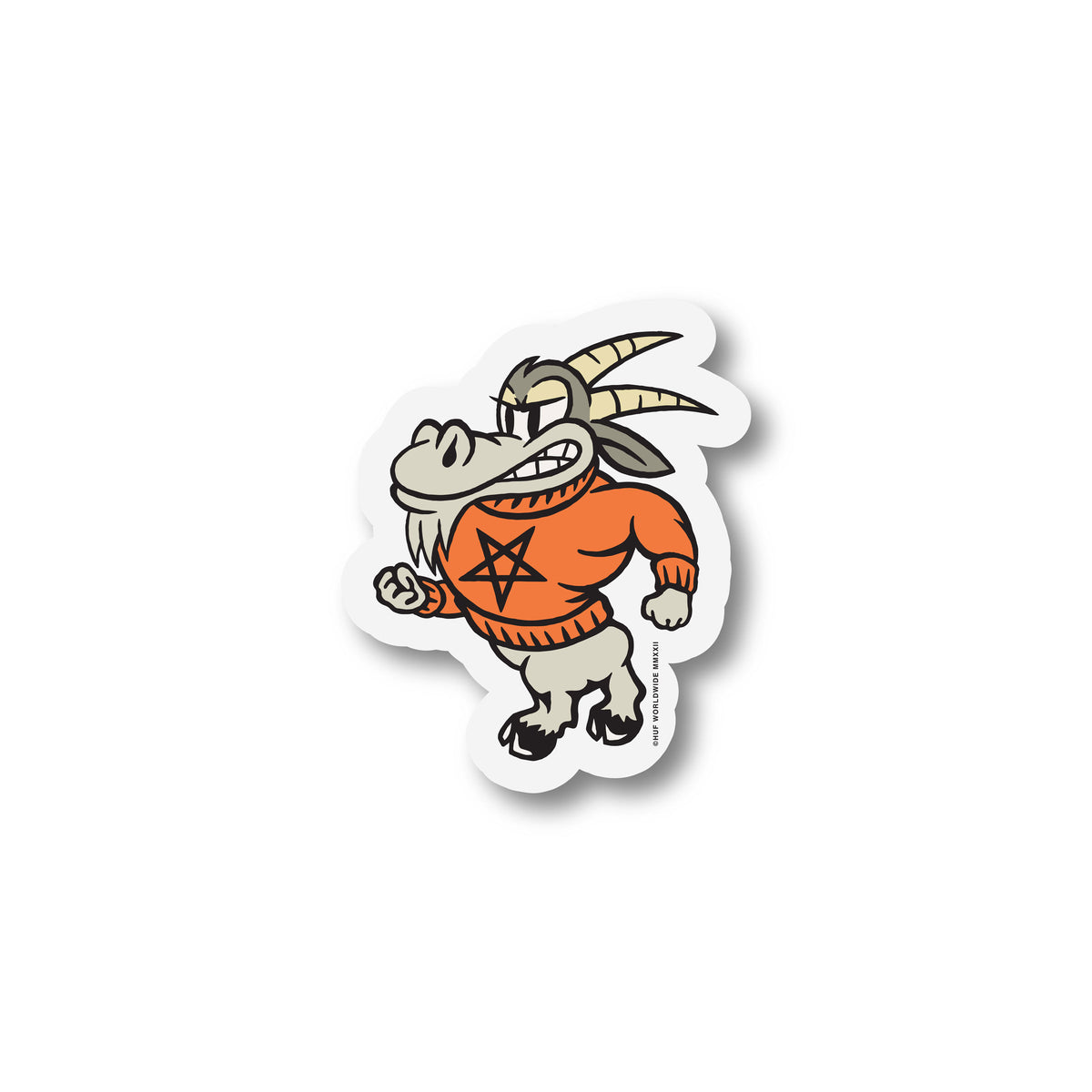 HUF x Thrasher Goat Sticker Orange