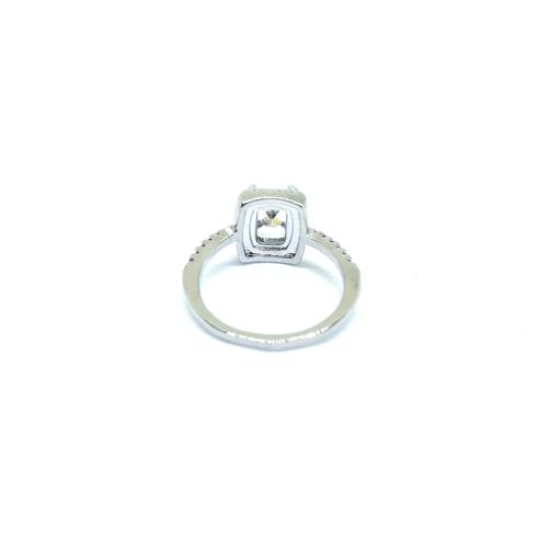 EK | Square Cubic Ring Silver