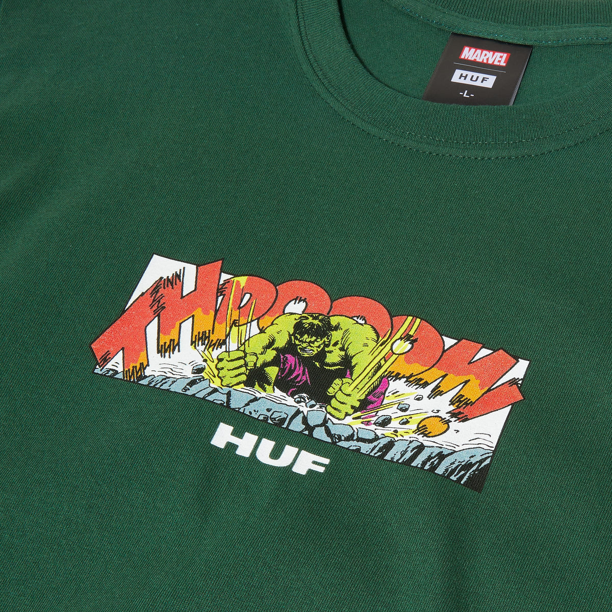 HUF x Marvel Rage Tee Forest Green !