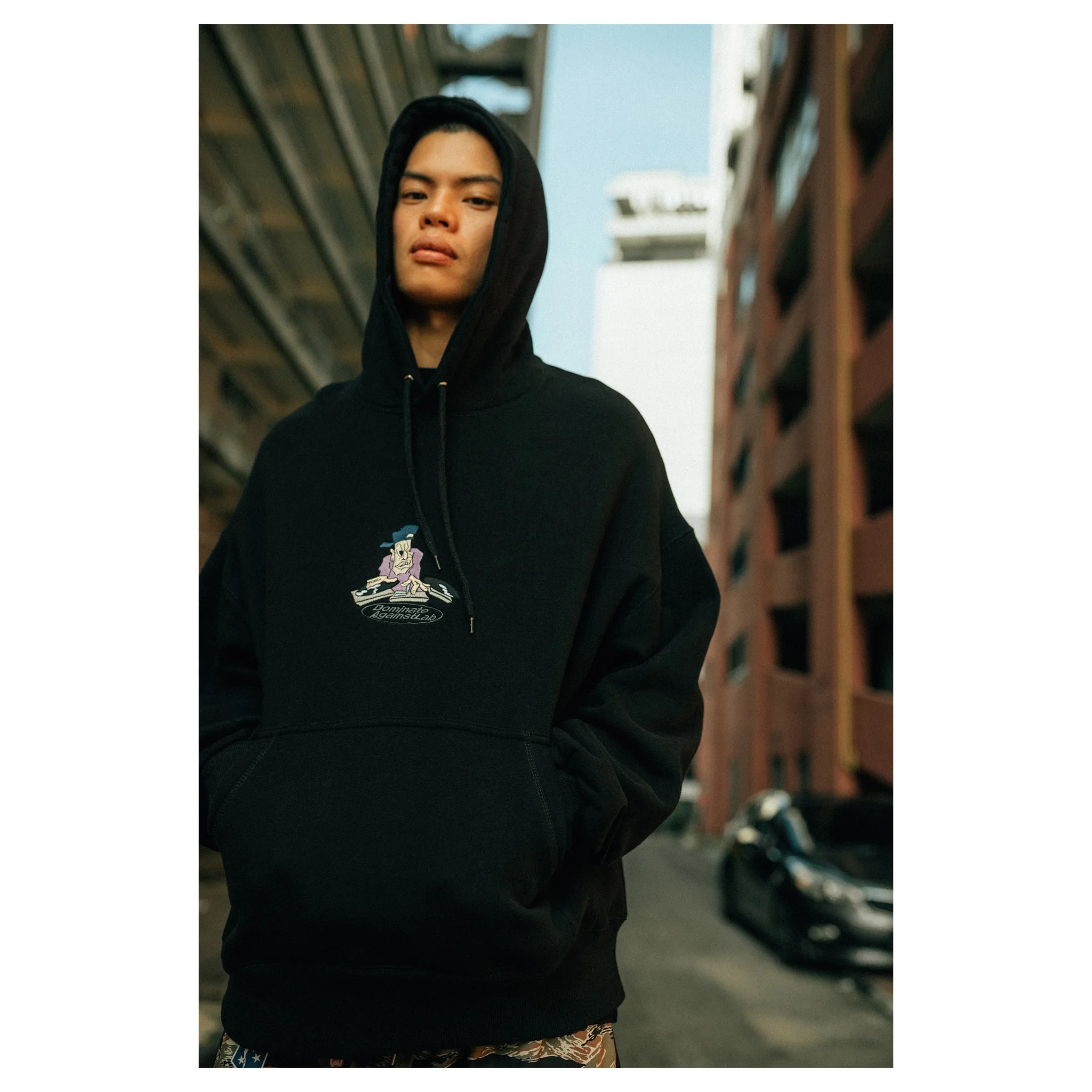 Against Lab x Dominate Y2K Hoodie Black