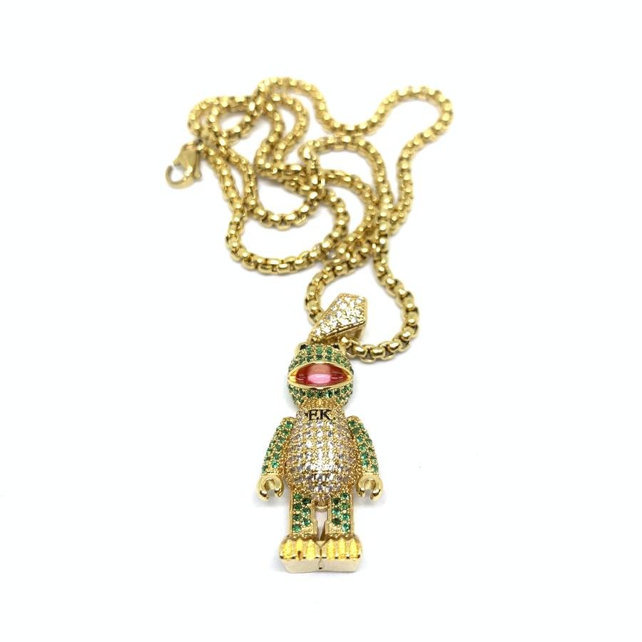 EK | Kermit Iced Out Necklace Gold