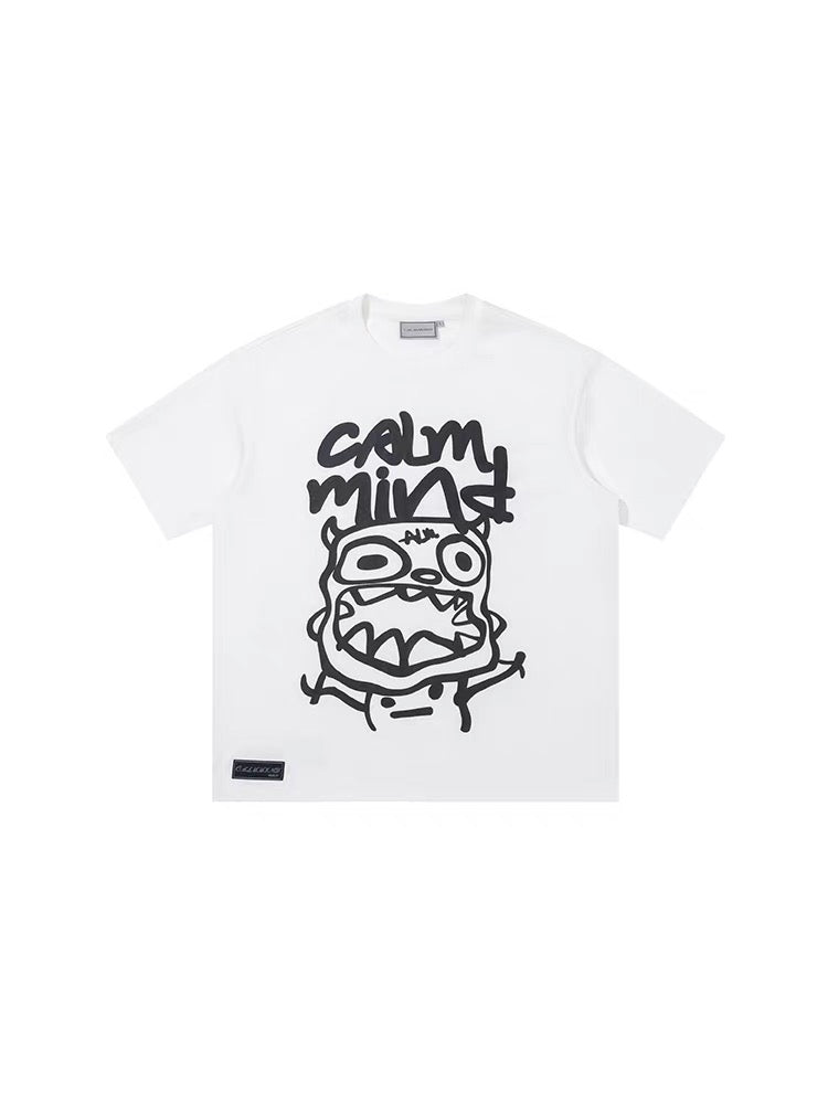 Calmmind | Sketch Paint Monster Tee White